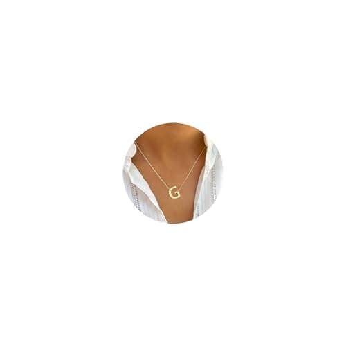 Ursteel Dainty 14K Gold Plated Letter Necklaces for Women