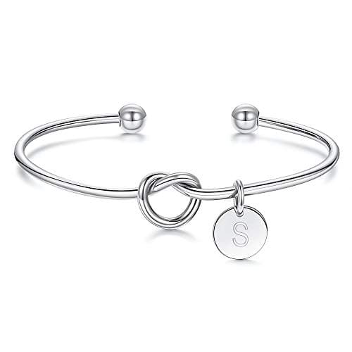 Ursteel Bridesmaids Gifts: Tie The Knot Bracelet with Initial