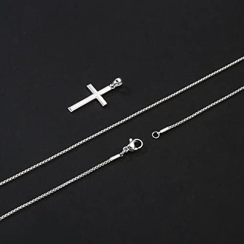 Ursteel 925 Sterling Silver Cross Pendant Necklace for Men and Women - Available in 18K Gold/Silver and Various Chain Lengths