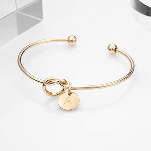 Ursteel Bridesmaids Gifts: Tie The Knot Bracelet with Initial