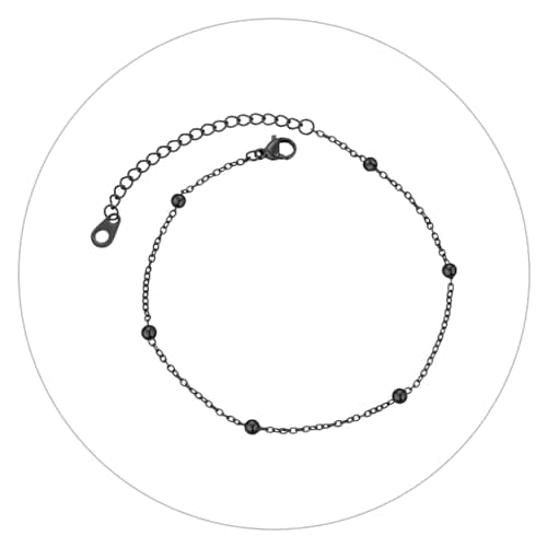 FindChic Stainless Steel Ankle Chain Bracelets, Cuban Curb/Figaro/Box Links, Adjustable Anklet
