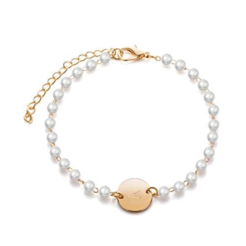 Personalized Initial Pearl Bracelet for Bridesmaids and Sisters