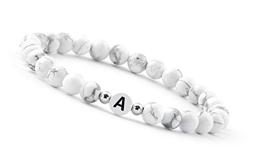 Minimalist White Pearl Bracelet for Couples (Letter A)