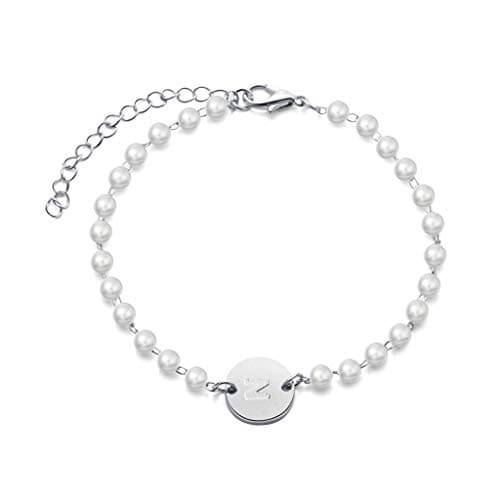 Personalized Initial Pearl Bracelet for Bridesmaids and Sisters