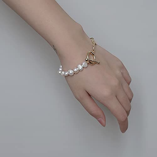 Cowlyn Paperclip Pearl Bracelet for Women