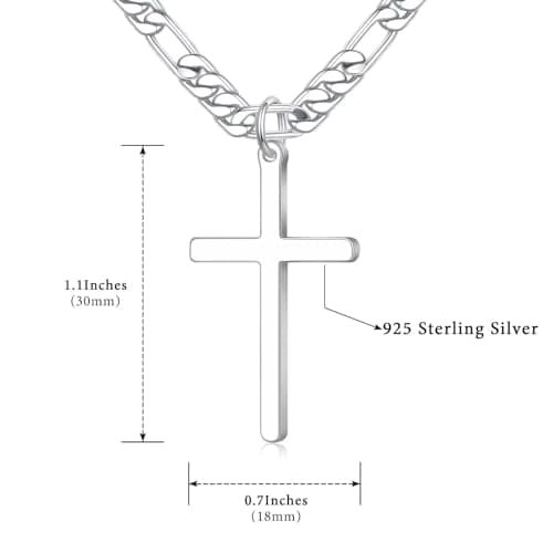 Premium Sterling Silver Cross Necklace for Men and Women