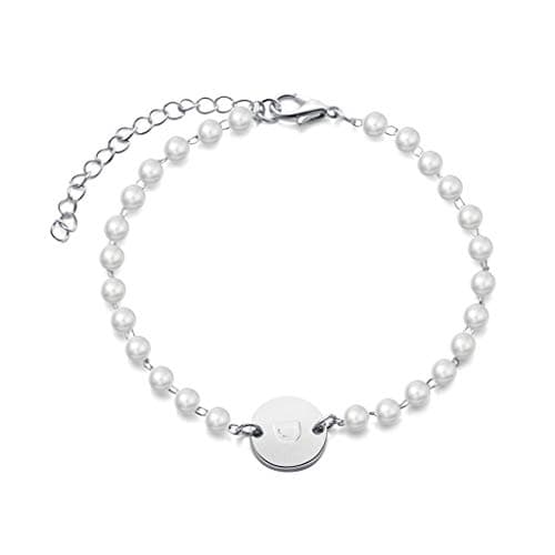 Personalized Initial Pearl Bracelet for Bridesmaids and Sisters