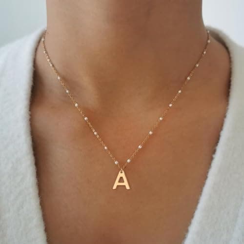 Ursteel Gold Initial Necklace for Women