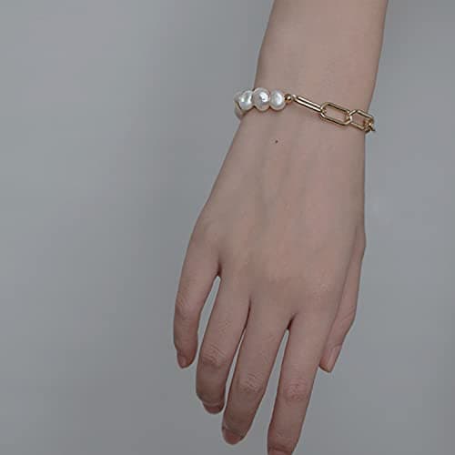 Cowlyn Paperclip Pearl Bracelet for Women