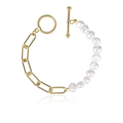 Cowlyn Paperclip Pearl Bracelet for Women