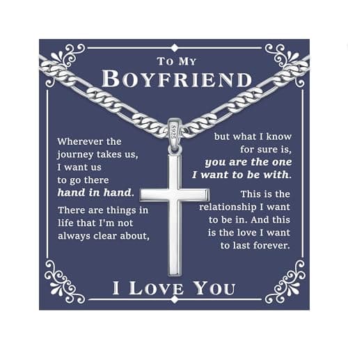 Ursteel 925 Sterling Silver Cross Necklace for Men and Women