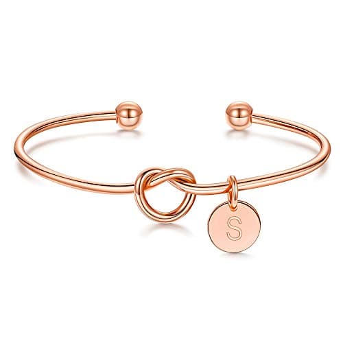 Ursteel Bridesmaids Gifts: Tie The Knot Bracelet with Initial