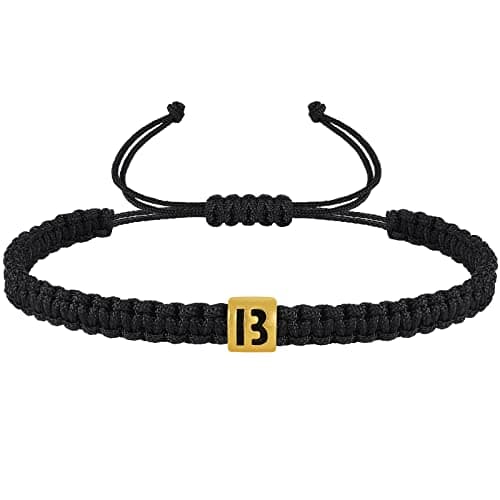 Adjustable Woven Rope Bracelet with 26 Alphabet Letter Charms