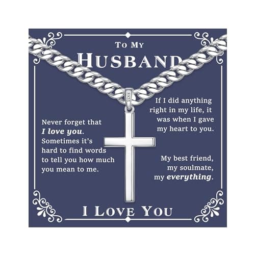 Ursteel 925 Sterling Silver Cross Necklace for Men & Women