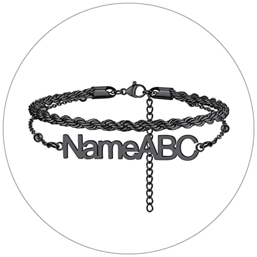 FindChic Stainless Steel Ankle Chain Bracelets, Cuban Curb/Figaro/Box Links, Adjustable Anklet
