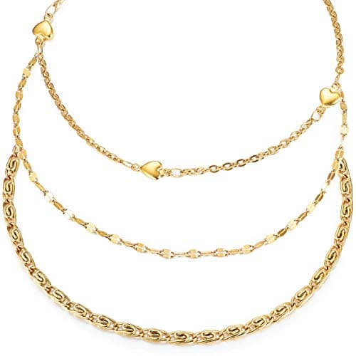 Hoduar Women's Stainless Steel Ankle Bracelet Set
