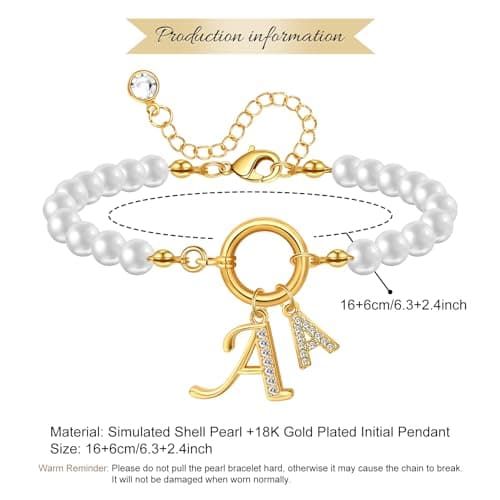 Dainty Gold Pearl Bracelets for Women, Mothers, Bridesmaids