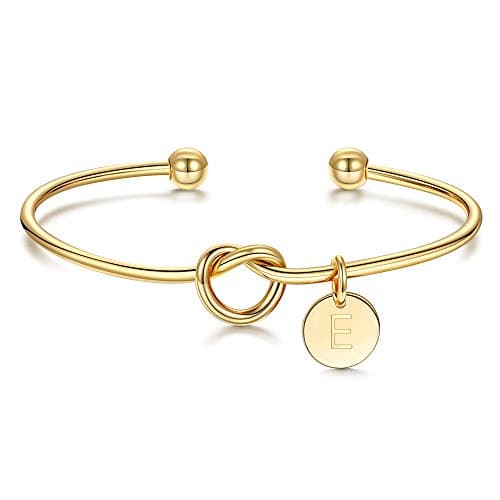 Ursteel Bridesmaids Gifts: Tie The Knot Bracelet with Initial