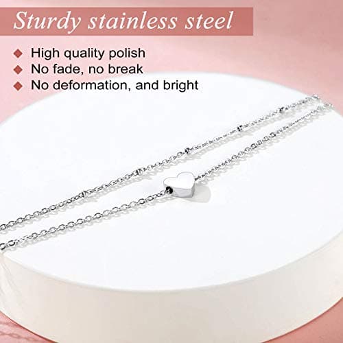 FindChic Stainless Steel Ankle Chain Bracelets, Cuban Curb/Figaro/Box Links, Adjustable Anklet