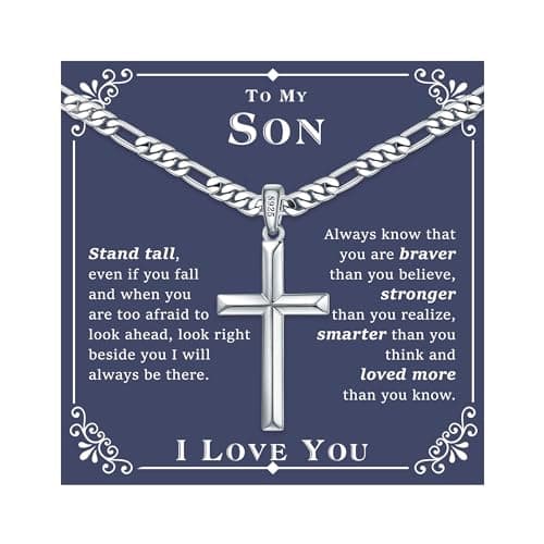 Ursteel S925 Sterling Silver Cross Necklace for Men and Women