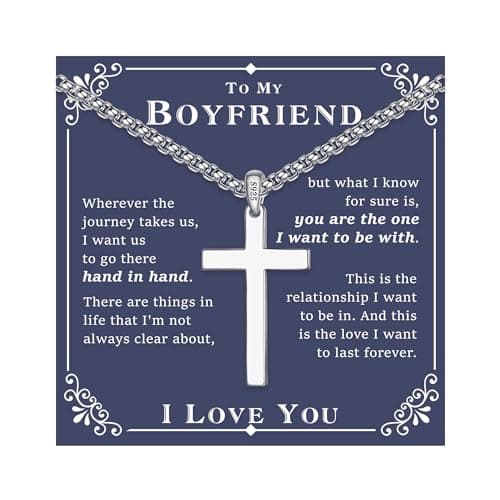 S925 Sterling Silver Cross Necklace for Men & Women