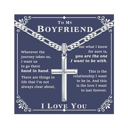 Ursteel S925 Sterling Silver Cross Necklace for Men and Women