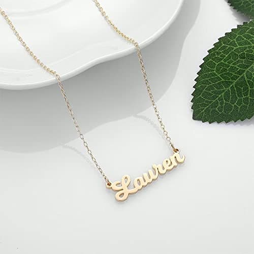 Personalized 14K Gold Plated Name Necklace - Customized Jewelry Gifts for Women