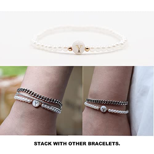 Dainty Gold Initial Bracelets for Women, Personalized Gifts