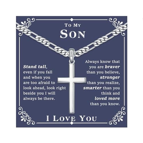 Ursteel 925 Sterling Silver Cross Necklace for Men and Women