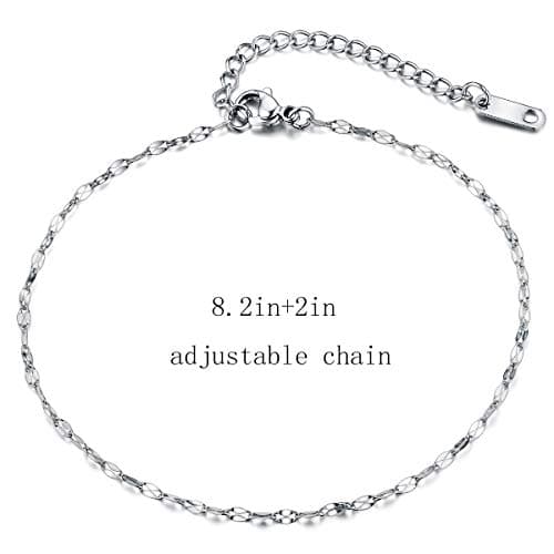 Hoduar Women's Stainless Steel Ankle Bracelet Set