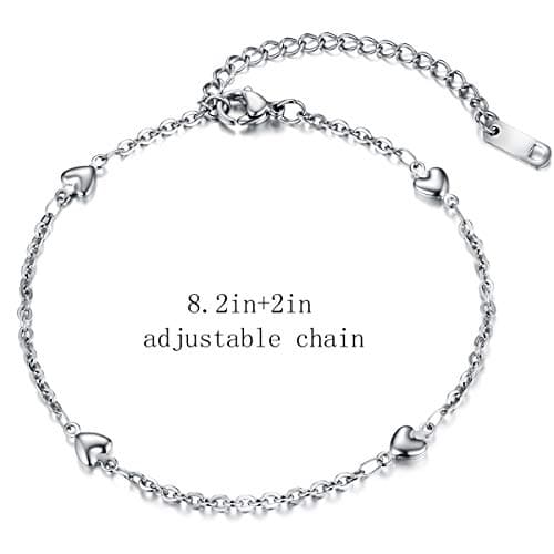 Hoduar Women's Stainless Steel Ankle Bracelet Set