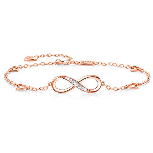 Billie Bijoux Sterling Silver Infinity Anklet Charms Large Adjustable Bracelet