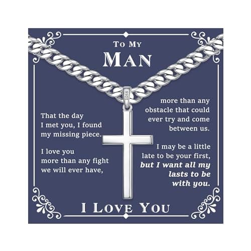 Ursteel 925 Sterling Silver Cross Necklace for Men & Women