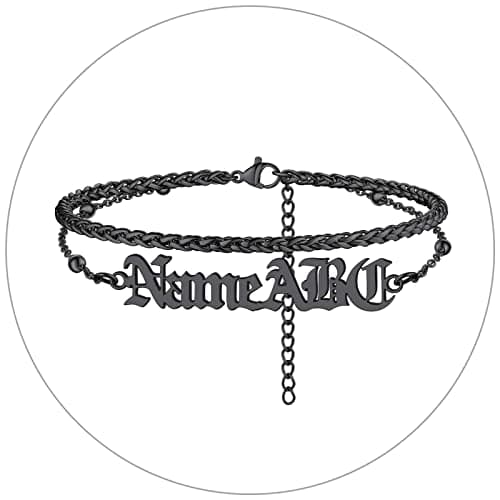 FindChic Stainless Steel Ankle Chain Bracelets, Cuban Curb/Figaro/Box Links, Adjustable Anklet