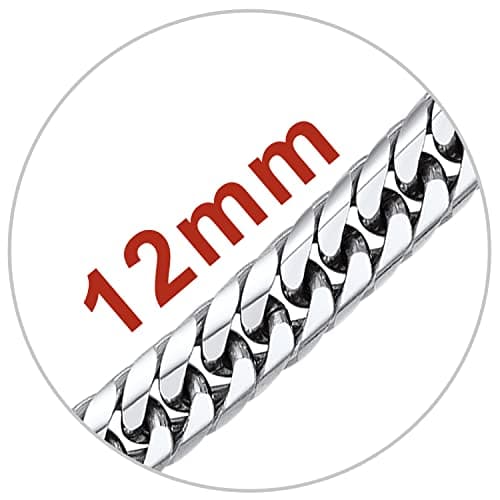 Refined Title: Stainless Steel Miami Cuban Link Chain for Men and Women, 3/6/9/12mm Width, 18-30 Inch Length