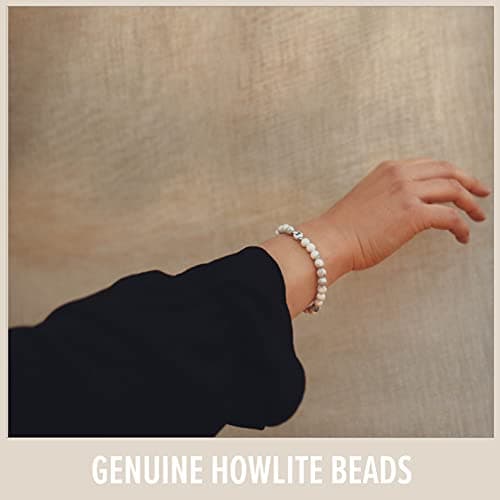 Personalized Partner Bracelet with Howlite Beads for Couples
