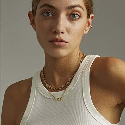 Ursteel Personalized Birth Year Necklace, 18K Gold Plated