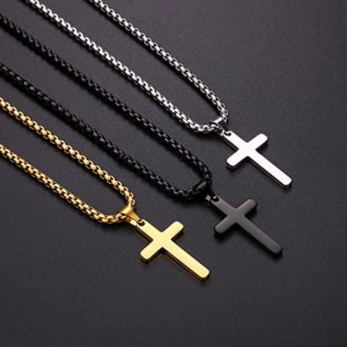 Men's Stainless Steel Cross Pendant Necklace