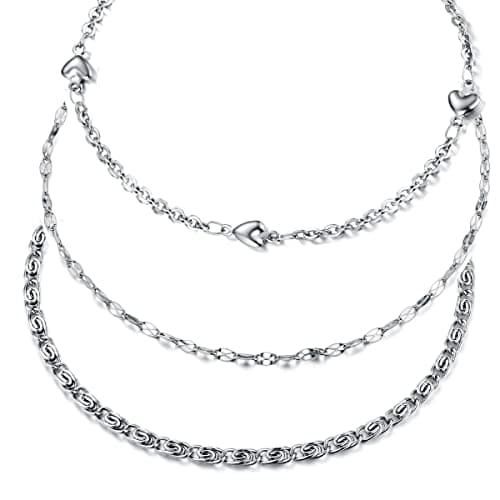 Hoduar Women's Stainless Steel Ankle Bracelet Set