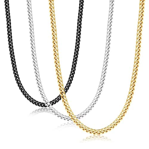 Ursteel 3 Pcs Chain Necklace for Men, Gifts Jewelry