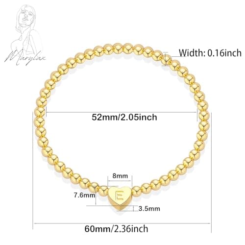 Personalized Name Bracelet - MARYLAX Gold Beaded Bracelets for Women