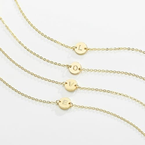 Ursteel Gold Initial Bracelet for Women and Girls