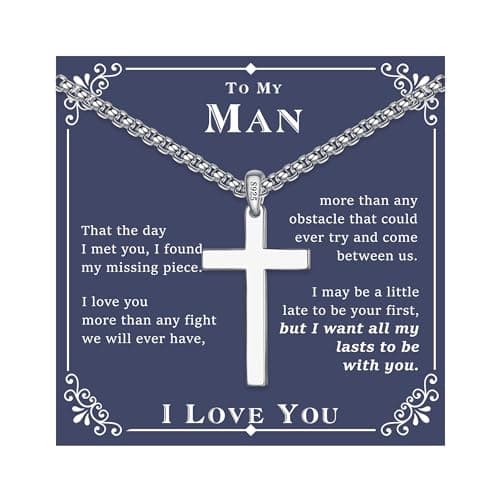 S925 Sterling Silver Cross Necklace for Men & Women