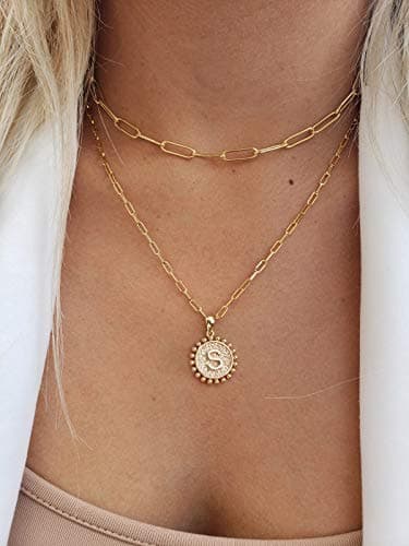 Yoosteel Gold Initial Necklaces for Women