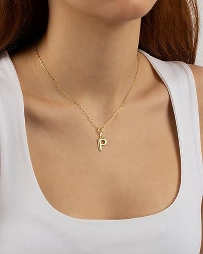 Layered Initial Necklace for Women