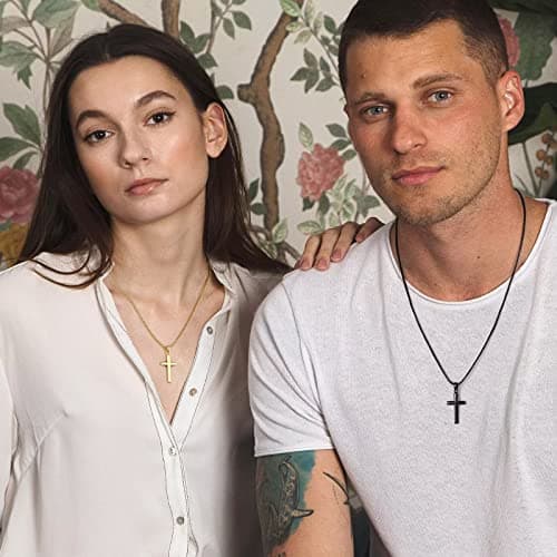 Ursteel 925 Sterling Silver Cross Pendant Necklace for Men and Women - Available in 18K Gold/Silver and Various Chain Lengths