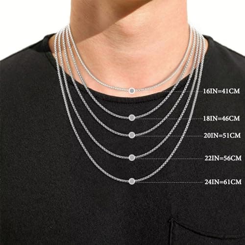 18K White Gold Plated Stainless Steel Cross Necklace for Men and Women