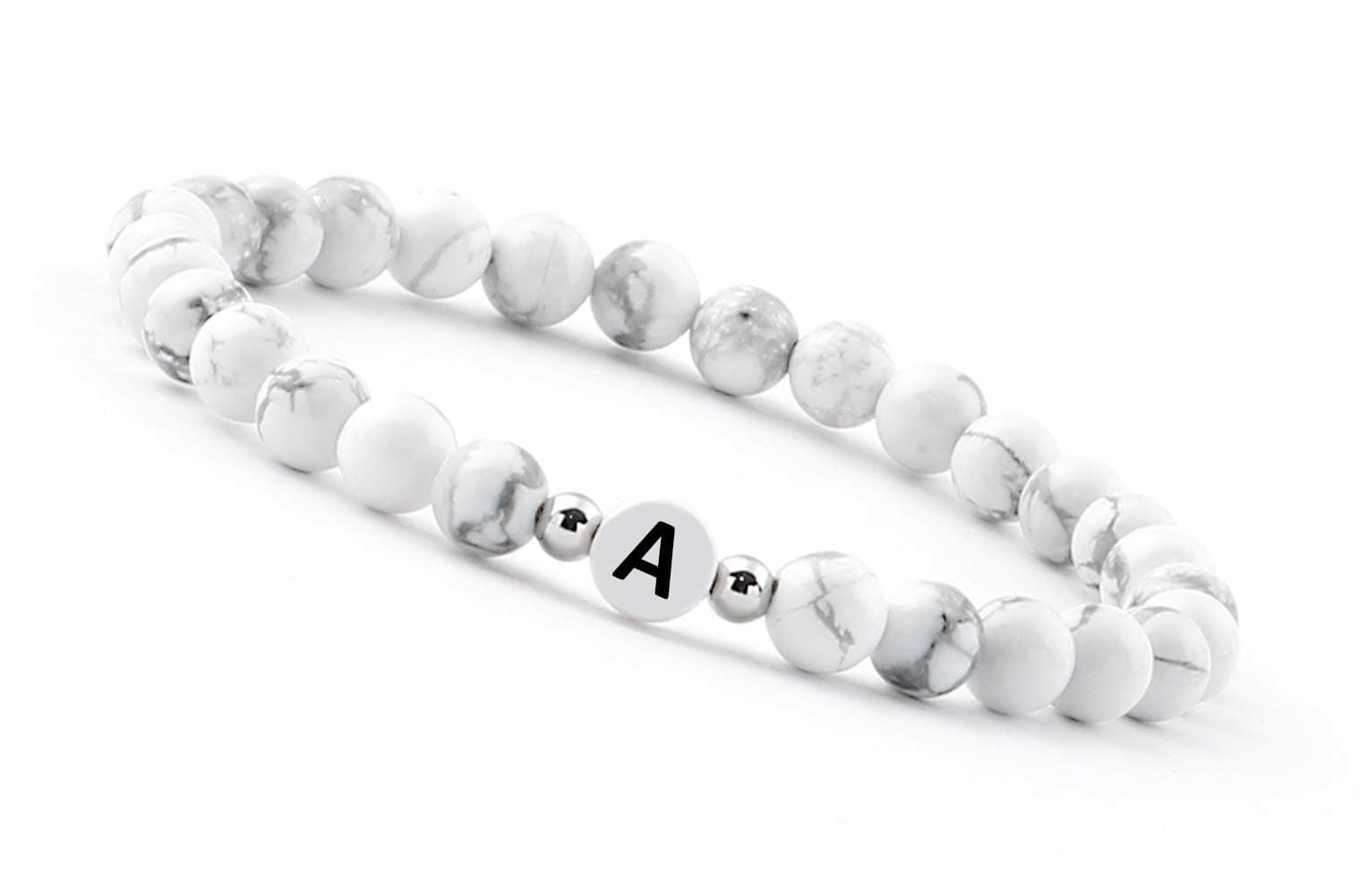 Minimalist White Pearl Bracelet for Couples (Letter A)
