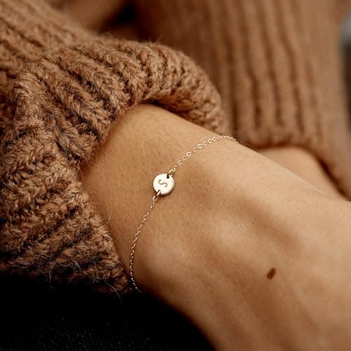 Ursteel Gold Initial Bracelet for Women and Girls