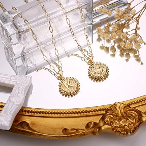 Yoosteel Gold Initial Necklaces for Women